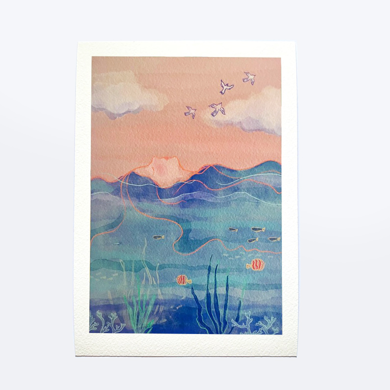 Birdsong waves - Giclée print