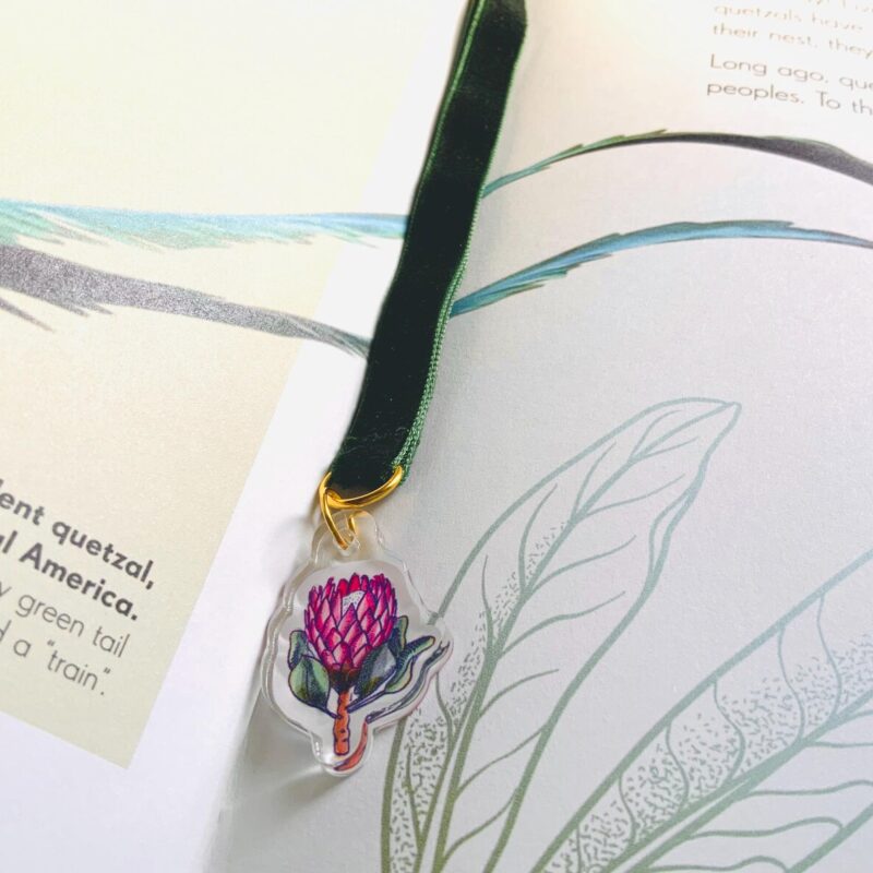 Protea Charm Velvet Ribbon Bookmark